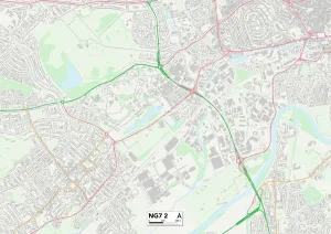 Montpelier Road Prints: Nottingham NG7 2 Map