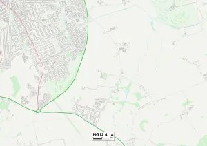 Endsleigh Gardens Prints: Rushcliffe NG12 4 Map