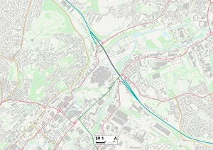 St Lawrence Road Prints: Sheffield S9 1 Map