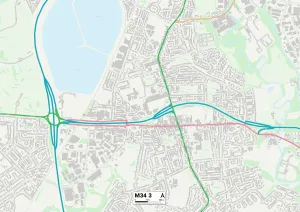 Corporation Road Prints: Tameside M34 3 Map