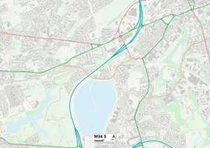 Corporation Road Prints: Tameside M34 5 Map