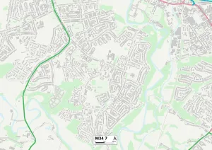Sunnybank Prints: Tameside M34 7 Map