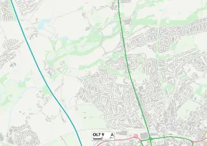 OL - Oldham Prints: Tameside OL7 9 Map
