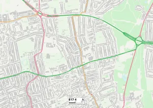 Howard Road Prints: Waltham Forest E17 4 Map