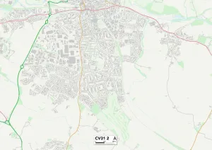 Sutton Drive Prints: Warwick CV31 2 Map
