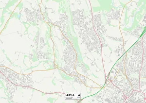 Clayton Road Prints: Wrexham LL11 6 Map